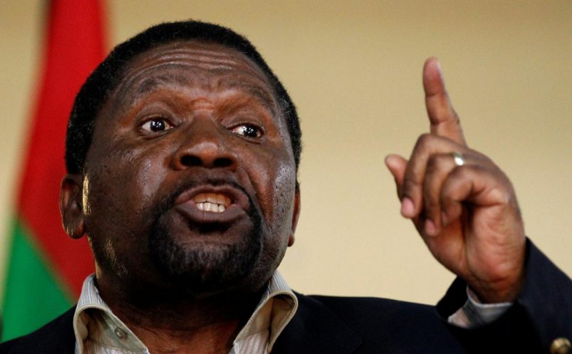 FILE PHOTO: Samakuva, leader of Angola's main opposition UNITA party, addresses supporters in Viana