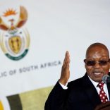 South Africa's President Jacob Zuma gestures as he addresses the National Youth Day commemoration, under the theme "The Year of OR Tambo: Advancing Youth Economic Empowerment", in Ventersdorp, South Africa June 16, 2017. REUTERS/Siphiwe Sibeko