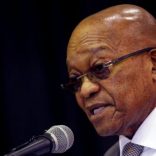 FILE PHOTO - South Africa's President Jacob Zuma addresses an anti-crime meeting in Elsie's River, Cape Town, South Africa May 30, 2017. Picture taken May 30, 2017. REUTERS/Mike Hutchings