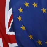 A Union flag flies next to the flag of the European Union in London, Britain March 2, 2017.   REUTERS/Stefan Wermuth