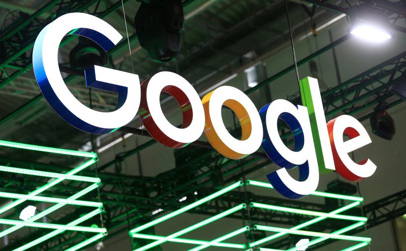 The Google Inc. logo hangs illuminated over the company's exhibition stand at the Dmexco digital marketing conference in Cologne, Germany, on Wednesday, Sept. 14, 2016. Dmexco is a two-day global business and digital economy innovation platform, attracting the industry's most important personalities and corporate decision-makers. Photographer: Krisztian Bocsi/Bloomberg