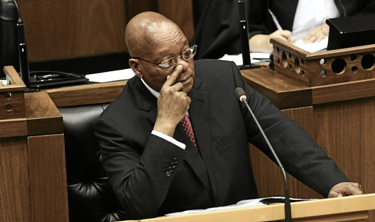 CAPE TOWN, SOUTH AFRICA – AUGUST 31, 2017: President Jacob Zuma during the National Assembly meeting on August 31, 2017 in Cape Town, South Africa. President Jacob Zuma address the MP’s for the first time since the failed motion of no confidence in his leadership, and answers questions from DA leader Mmusi Maimane and other MP members concerning state capture and his plans for the controversial nuclear build programme. (Photo by Gallo Images / Brenton Geach)