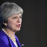 Britain's Prime Minister Theresa May gives a speech in Manchester, February 6, 2018. REUTERS/Paul Ellis/Pool