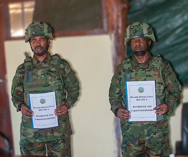 Maj Gen Emmy Ruvusha hands over command responsibilities of Rwanda Security Forces in Cabo Delgado